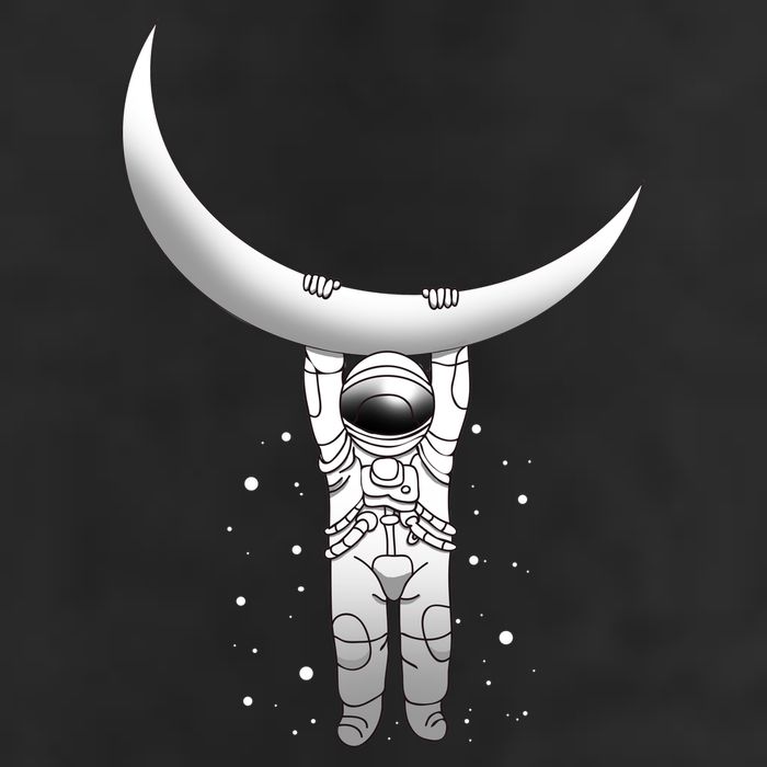 Astronaut Hanging From The Moon Garment-Dyed Fleece Hoodie