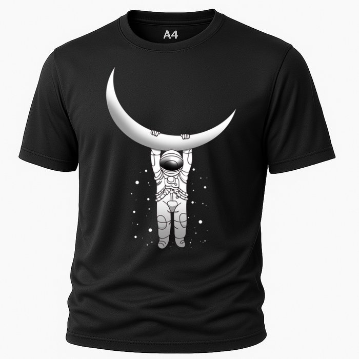 Astronaut Hanging From The Moon Performance Shirt
