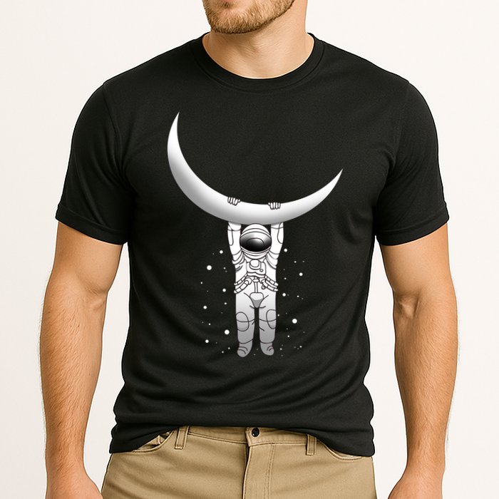 Astronaut Hanging From The Moon Performance Shirt
