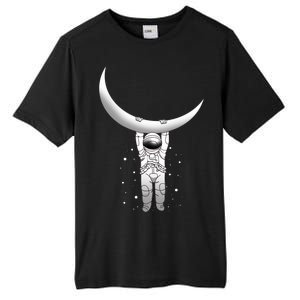 Astronaut Hanging From The Moon Tall Fusion ChromaSoft Performance T-Shirt