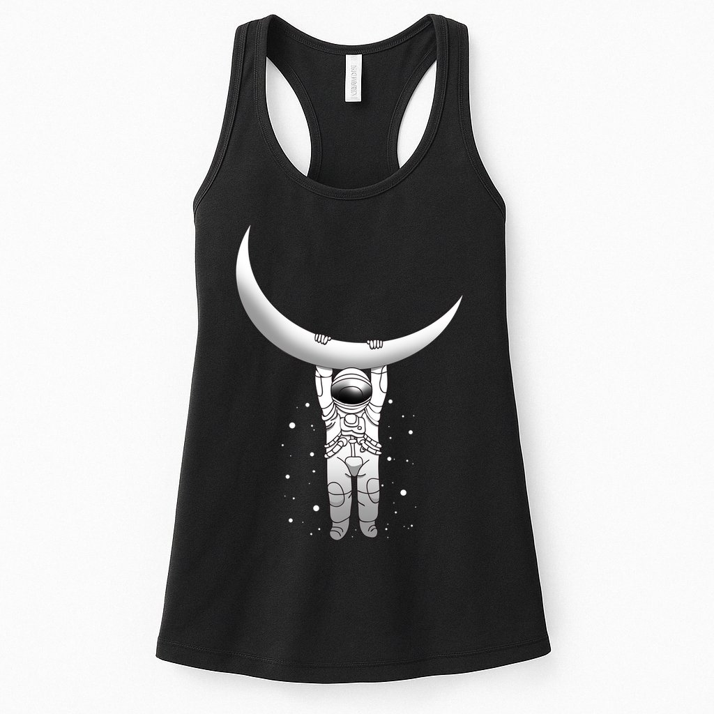 Astronaut Hanging From The Moon Womens Tank Top