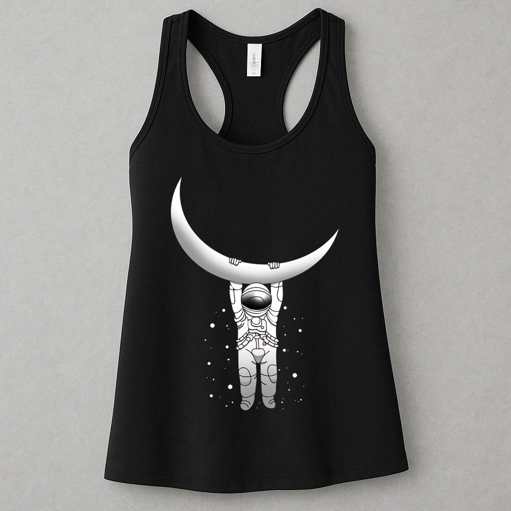 Astronaut Hanging From The Moon Womens Tank Top