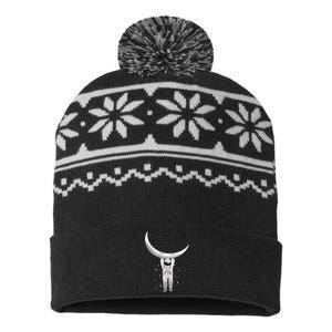 Astronaut Hanging From The Moon USA-Made Snowflake Beanie