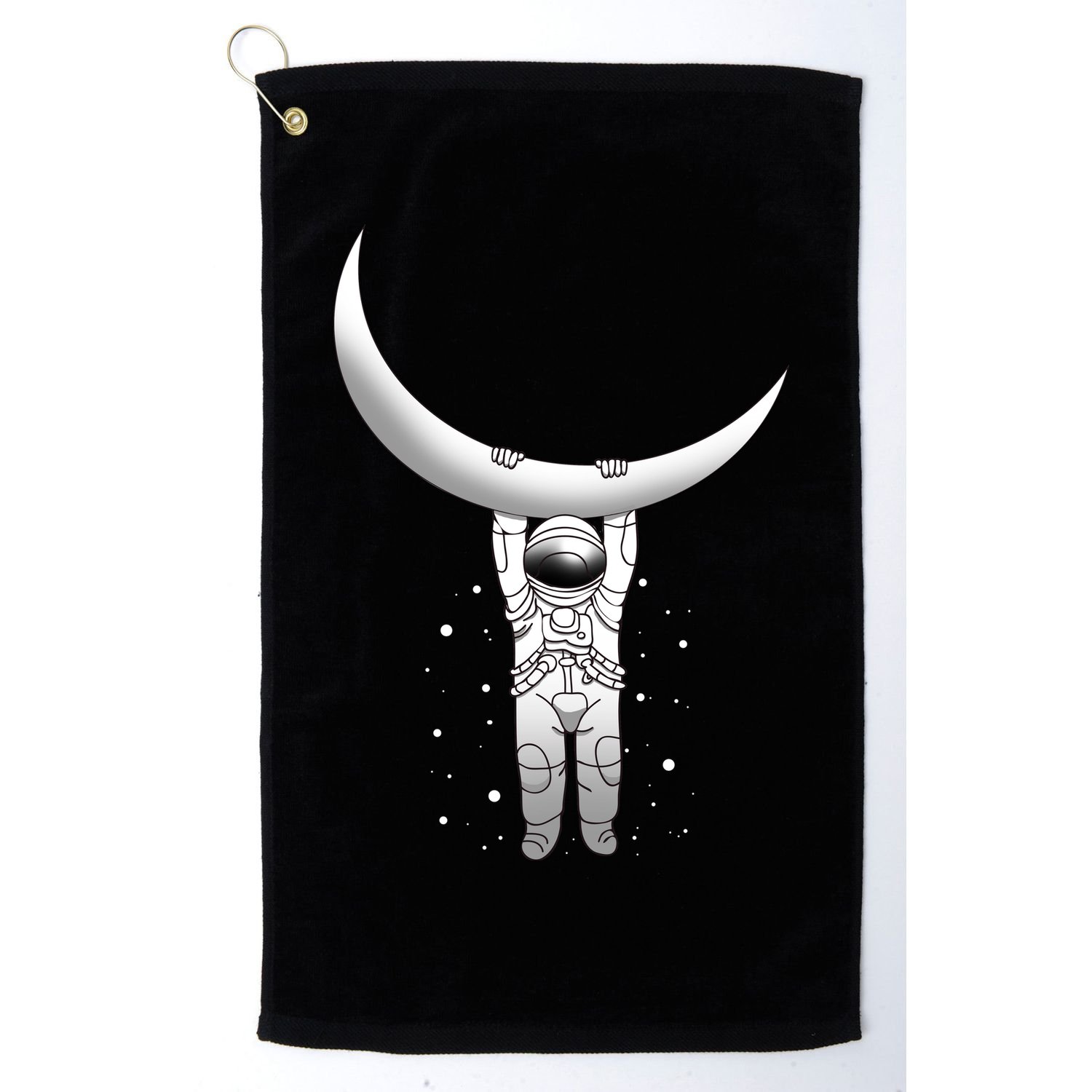 Astronaut Hanging From The Moon Golf Towel