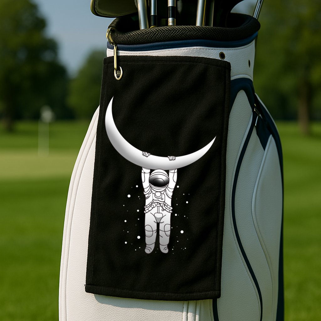 Astronaut Hanging From The Moon Golf Towel