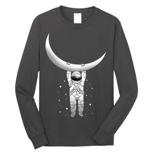 Astronaut Hanging From The Moon Long Sleeve Shirt