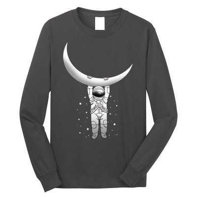 Astronaut Hanging From The Moon Long Sleeve Shirt