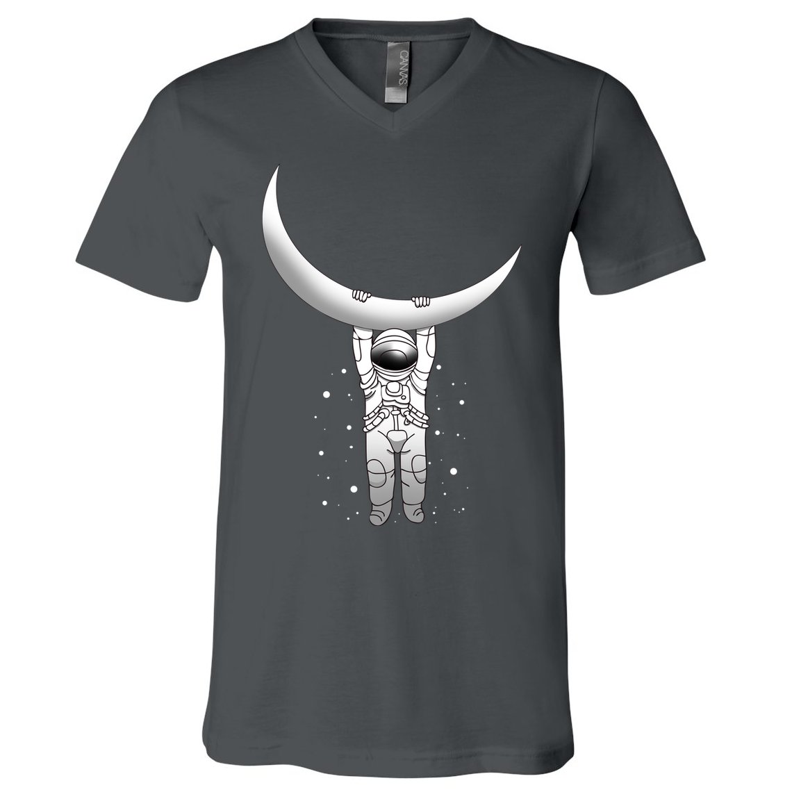 Astronaut Hanging From The Moon V-Neck T-Shirt