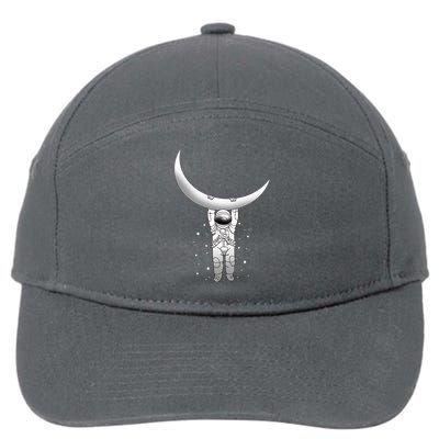 Astronaut Hanging From The Moon 7-Panel Snapback Hat