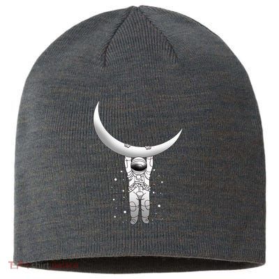 Astronaut Hanging From The Moon Sustainable Beanie