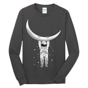 Astronaut Hanging From The Moon Tall Long Sleeve T-Shirt