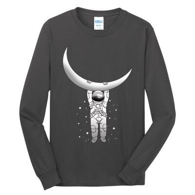 Astronaut Hanging From The Moon Tall Long Sleeve T-Shirt