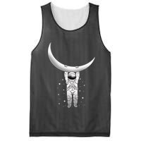 Astronaut Hanging From The Moon Mesh Reversible Basketball Jersey Tank
