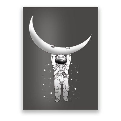 Astronaut Hanging From The Moon Poster