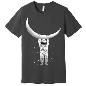 Astronaut Hanging From The Moon Premium T-Shirt