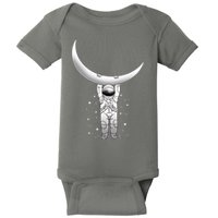 Astronaut Hanging From The Moon Baby Bodysuit