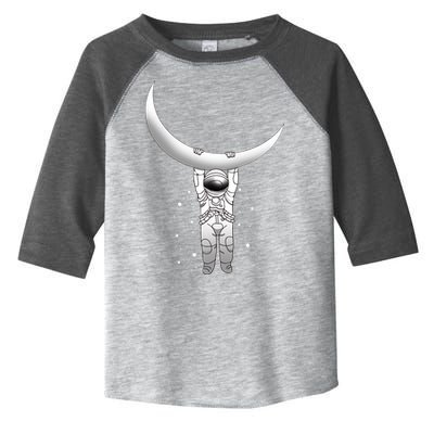 Astronaut Hanging From The Moon Toddler Fine Jersey T-Shirt