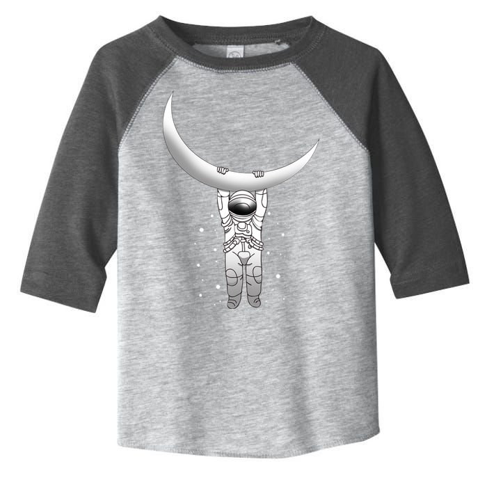 Astronaut Hanging From The Moon Toddler Fine Jersey T-Shirt