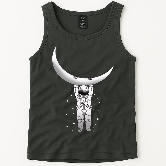 Astronaut Hanging From The Moon Tank Top
