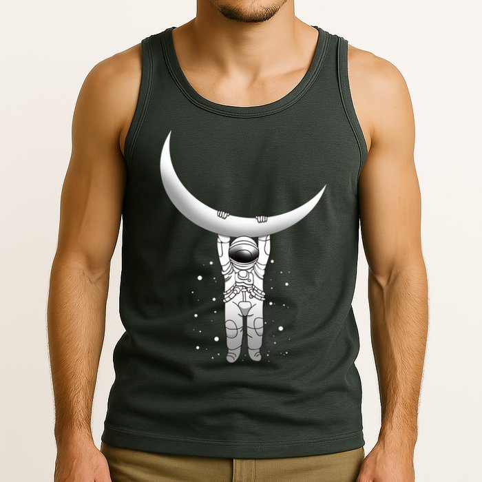 Astronaut Hanging From The Moon Tank Top