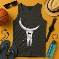 Astronaut Hanging From The Moon Tank Top