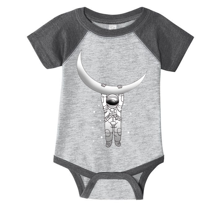 Astronaut Hanging From The Moon Infant Baby Jersey Bodysuit