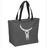 Astronaut Hanging From The Moon Zip Tote Bag