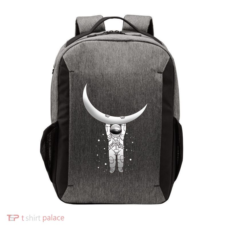 Astronaut Hanging From The Moon Vector Backpack
