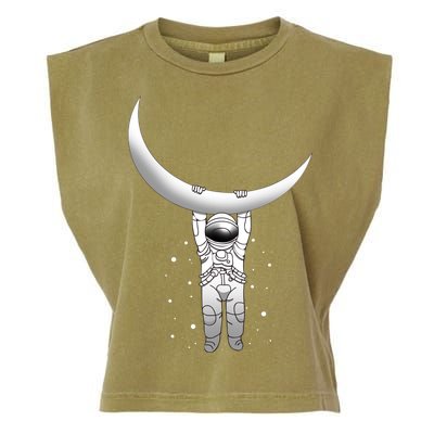 Astronaut Hanging From The Moon Garment-Dyed Women's Muscle Tee