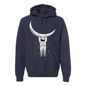 Astronaut Hanging From The Moon Premium Hoodie