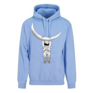 Astronaut Hanging From The Moon Unisex Surf Hoodie