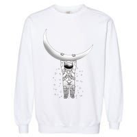 Astronaut Hanging From The Moon Garment-Dyed Sweatshirt
