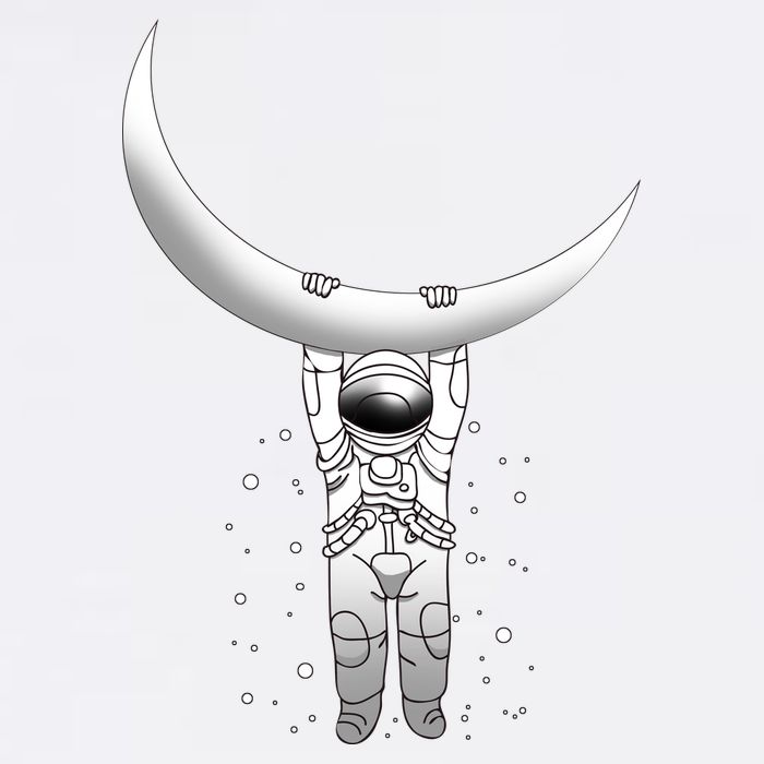 Astronaut Hanging From The Moon Garment-Dyed Sweatshirt