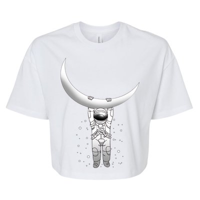 Astronaut Hanging From The Moon Bella+Canvas Jersey Crop Tee