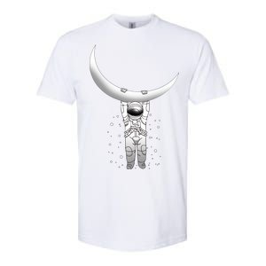 Astronaut Hanging From The Moon Softstyle CVC T-Shirt