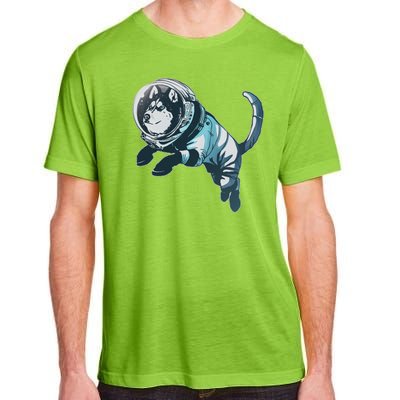 Astronaut Husky Dog Space Adult ChromaSoft Performance T-Shirt