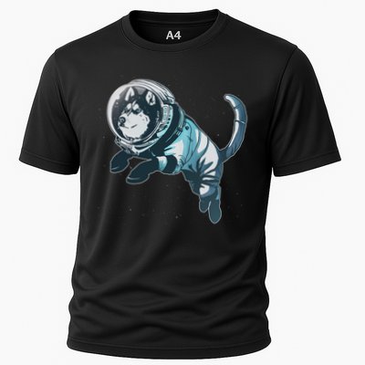 Astronaut Husky Dog Space Performance Shirt