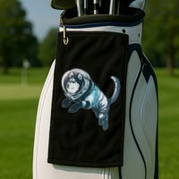 Astronaut Husky Dog Space Golf Towel