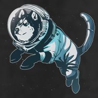 Astronaut Husky Dog Space Golf Towel