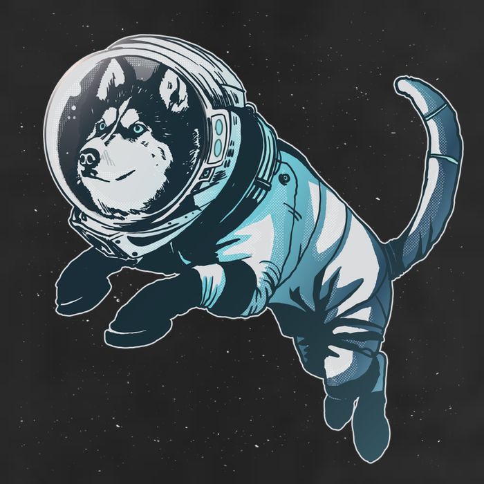 Astronaut Husky Dog Space Golf Towel