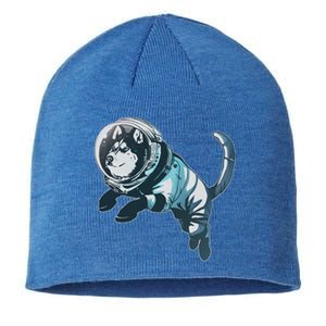 Astronaut Husky Dog Space Sustainable Beanie