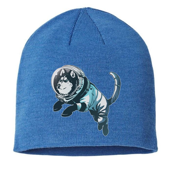 Astronaut Husky Dog Space Sustainable Beanie