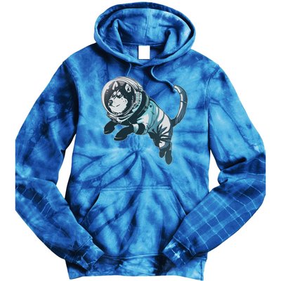 Astronaut Husky Dog Space Tie Dye Hoodie