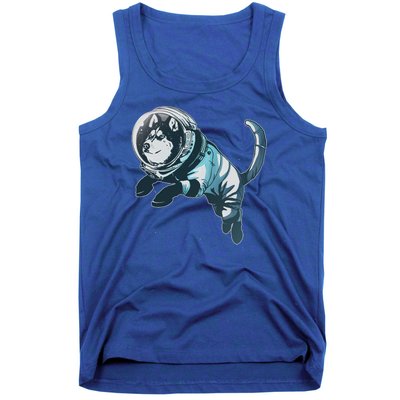 Astronaut Husky Dog Space Tank Top