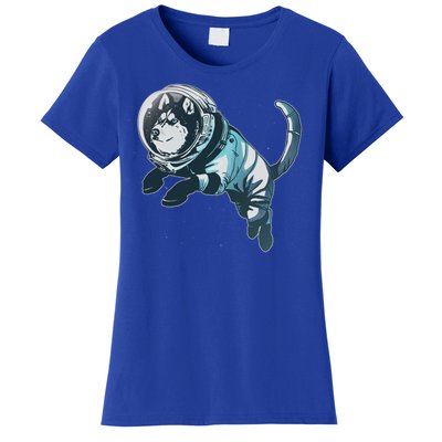 Astronaut Husky Dog Space Women's T-Shirt