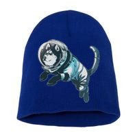 Astronaut Husky Dog Space Short Acrylic Beanie