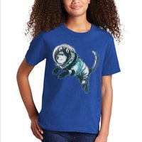 Astronaut Husky Dog Space Kids T-Shirt