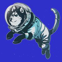 Astronaut Husky Dog Space Kids T-Shirt