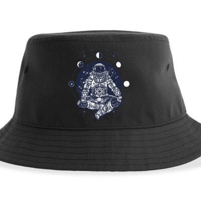 Astronaut in the lotus position Sustainable Bucket Hat