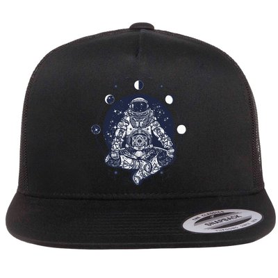 Astronaut in the lotus position Flatbill Hat